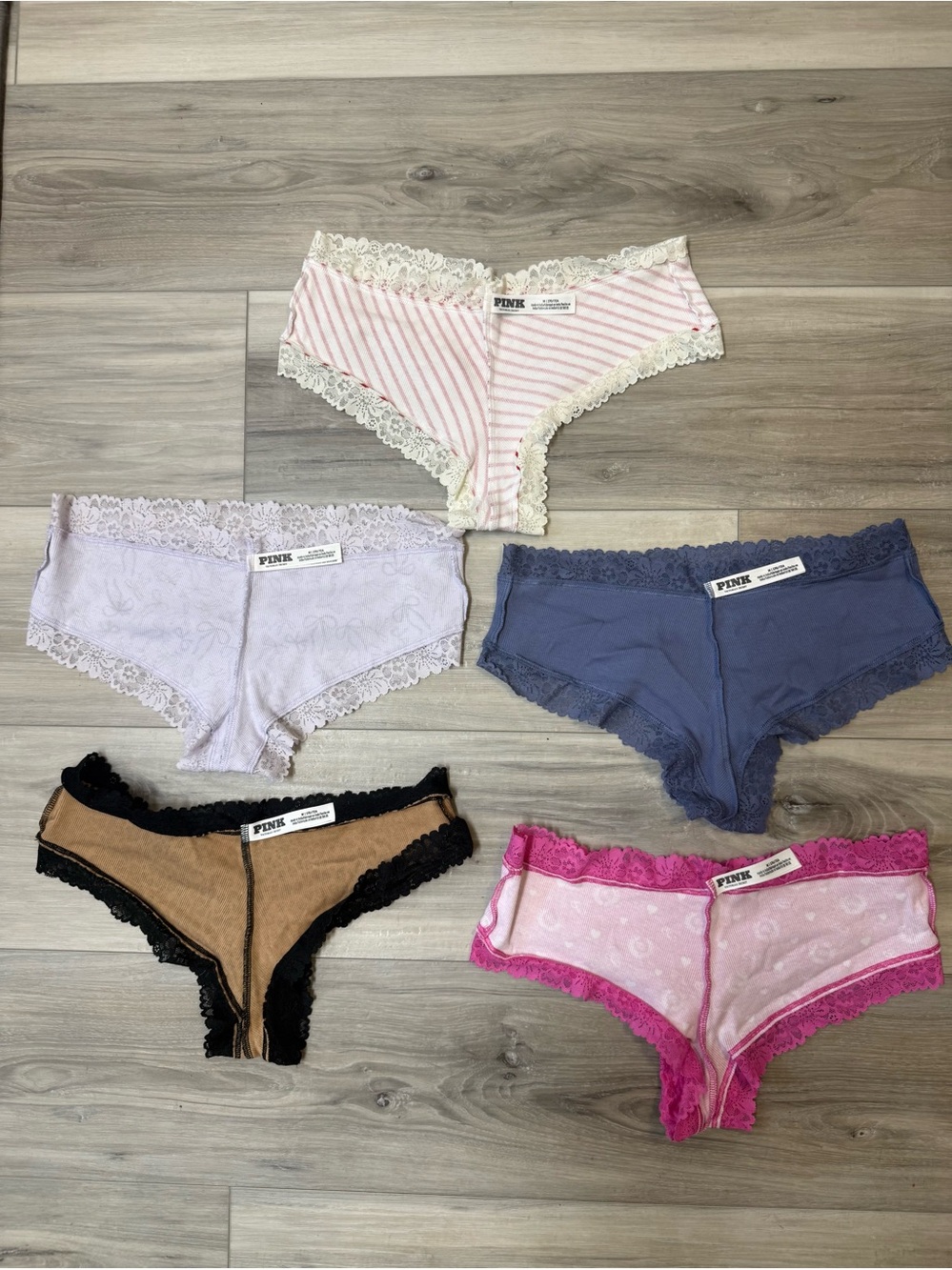 NWOT! VS PINK 5 pair Cheeky Medium Panties/Underwear - Picture 4 of 4